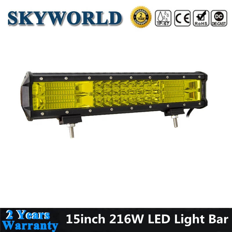15inch Yellow LED Bar Offroad 7D Tri Row LED Light Bar 216W For 4x4 Truck Niva Lada Uaz Boat Driving Fog Light Car 12V 24V Lamp
15inch Yellow LED Bar Offroad 7D Tri Row LED Light Bar 216W For 4x4 Truck Niva Lada Uaz Boat Driving Fog Light Car 12V 24V Lamp