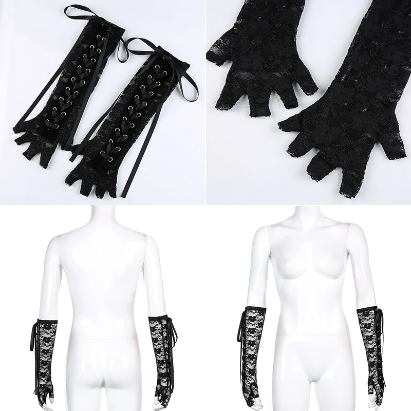Weekeep Black Gothic Gloves Lace Fishnet Sleeves Cross Tie Up Long Gloves Womens See Through Vintage Sleeve Gloves Punk Clubwear
Weekeep Black Gothic Gloves Lace Fishnet Sleeves Cross Tie Up Long Gloves Womens See Through Vintage Sleeve Gloves Punk Clubwear