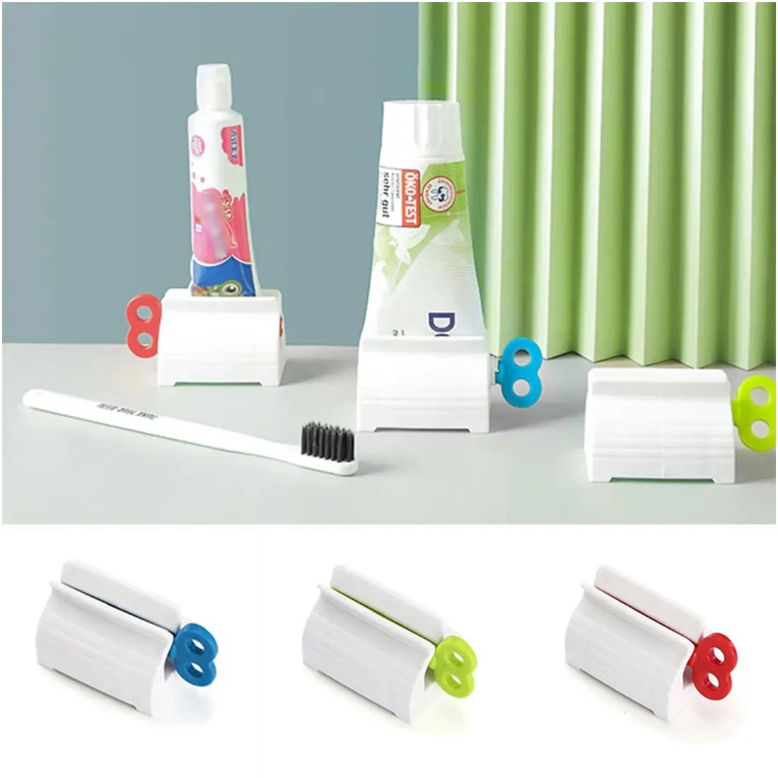 Rolling Toothpaste Device Tube Dispenser Holder Multifunctional Plastic Facial Cleanser Squeezer Press for Bathroom Accessories
Rolling Toothpaste Device Tube Dispenser Holder Multifunctional Plastic Facial Cleanser Squeezer Press for Bathroom Accessories