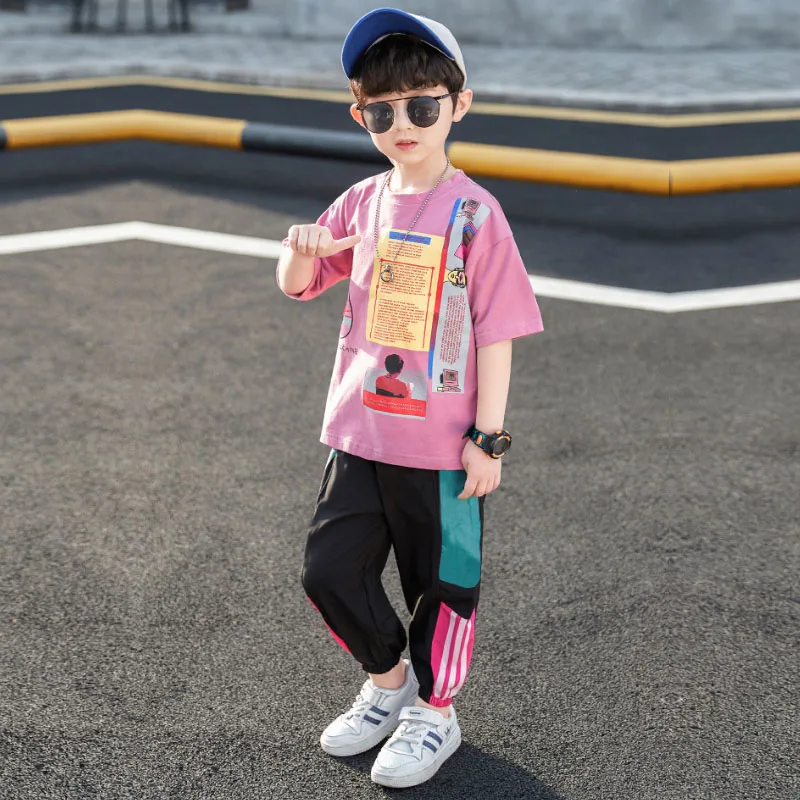 3-10 boy summer two-piece cartoon letter printed sweatshirt T-shirt + nine-point pants fashionable quality Street dance clothing
3-10 boy summer two-piece cartoon letter printed sweatshirt T-shirt + nine-point pants fashionable quality Street dance clothing