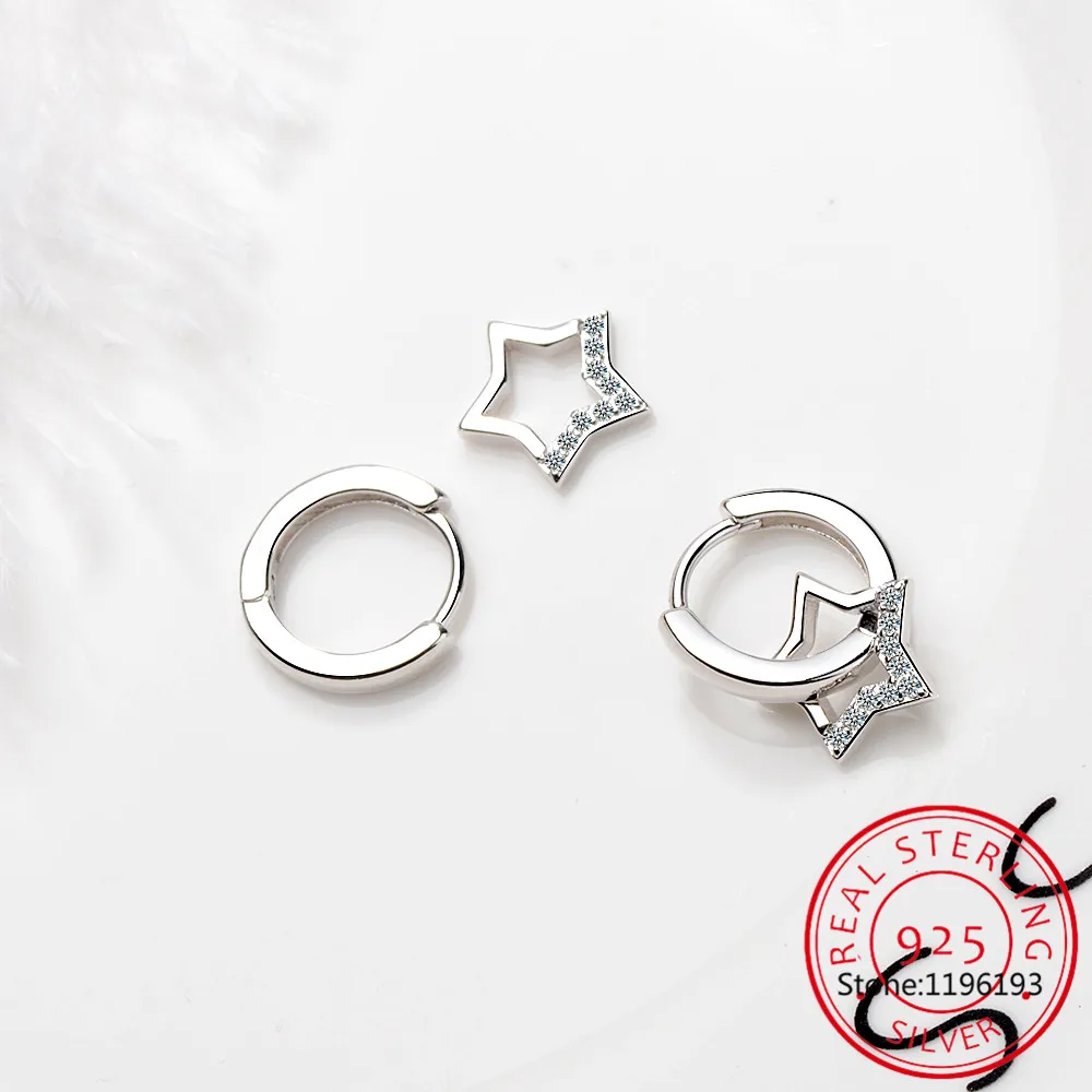 Statement Wedding Jewelry Clear CZ Huggies Earrings with Star Charm Women Genuine 925 Sterling Silver Fine Jewelry BSE276
Statement Wedding Jewelry Clear CZ Huggies Earrings with Star Charm Women Genuine 925 Sterling Silver Fine Jewelry BSE276