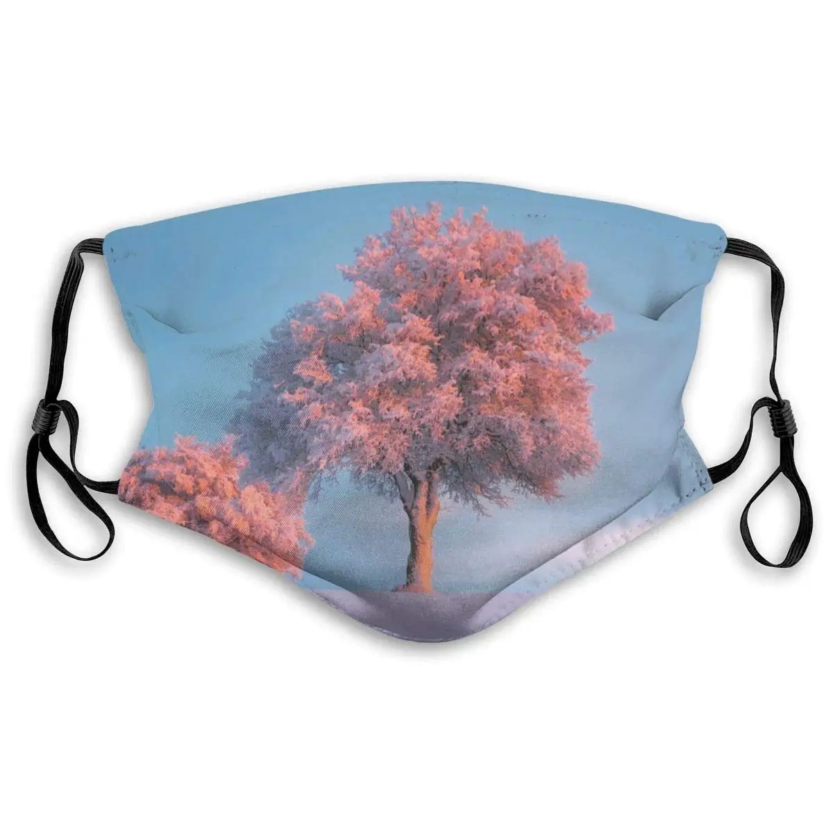 

Pink Trees Printed Maks PM2.5 with Filter Washable Reusable Mask, Cotton Anti Dust Half Face Mouth Mask For Kids Teens Men