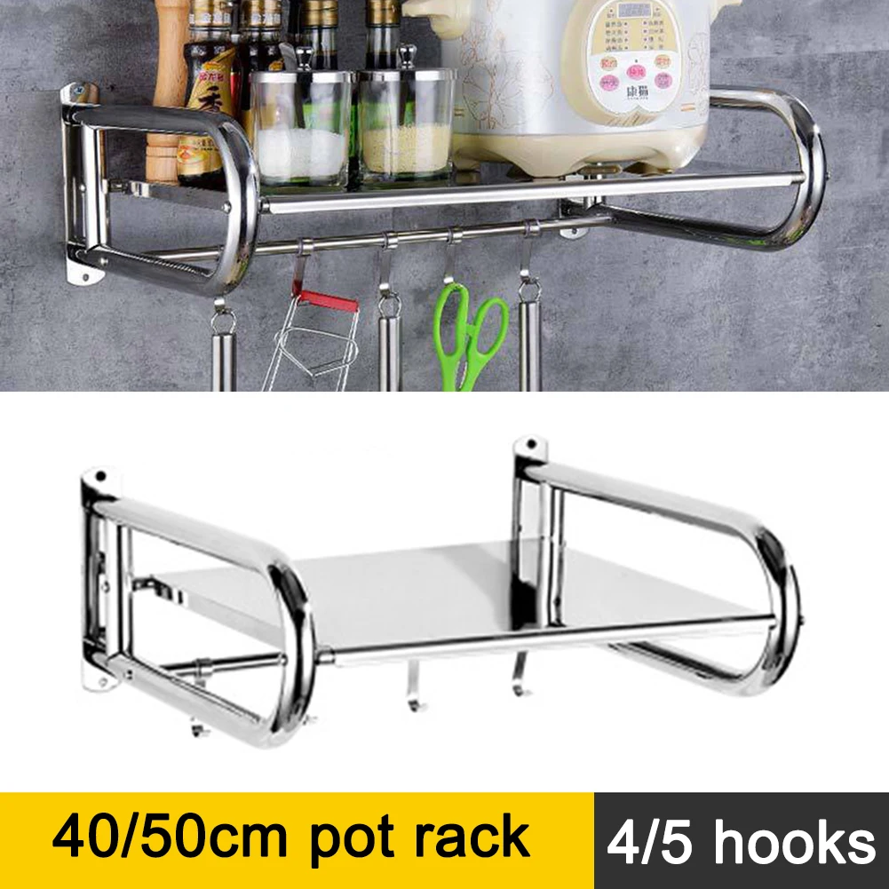 Pot Rack Wall Mount Kitchen Storage Organizer Wall Shelf with 4/5 Hooks for Kitchen Study Living Room
Pot Rack Wall Mount Kitchen Storage Organizer Wall Shelf with 4/5 Hooks for Kitchen Study Living Room
