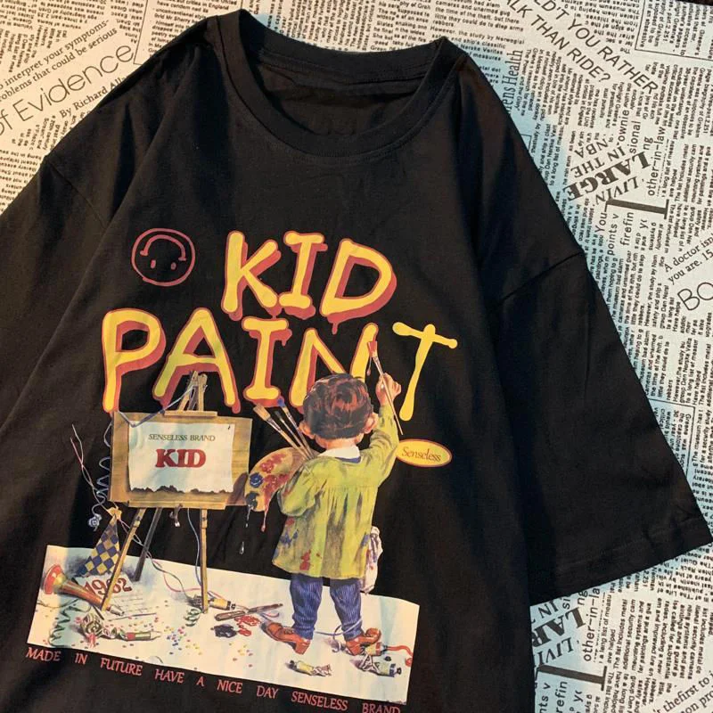 American Retro Printing Cartoon Painting Ins Loose Super High Street Bf Short-Sleeved t-Shirt Women's Half-Sleeved Tops Tide
American Retro Printing Cartoon Painting Ins Loose Super High Street Bf Short-Sleeved t-Shirt Women's Half-Sleeved Tops Tide