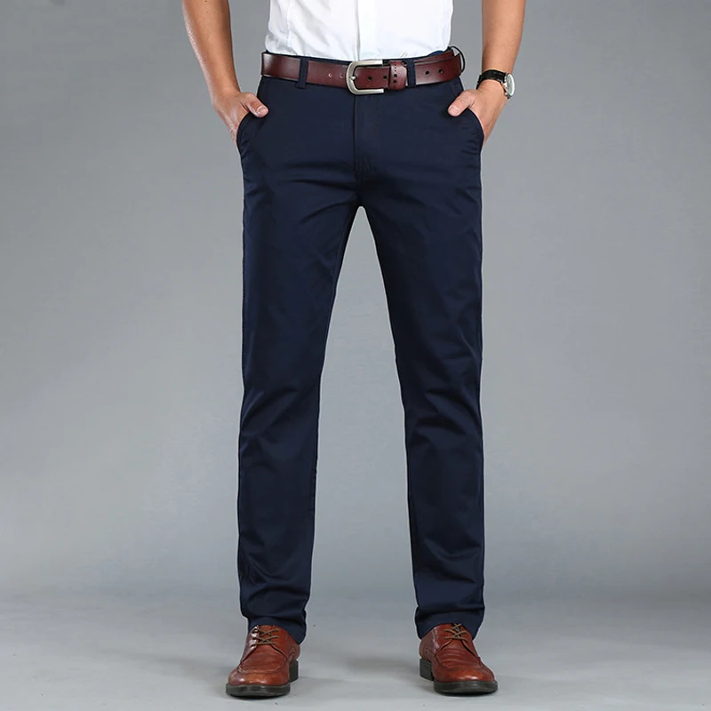 Spring Autumn Pants Men Casual Cotton Mid-waist Straight Trousers Men Solid Color Plus Size 29-44 Mens Pants Pantalon Hombre
Spring Autumn Pants Men Casual Cotton Mid-waist Straight Trousers Men Solid Color Plus Size 29-44 Mens Pants Pantalon Hombre