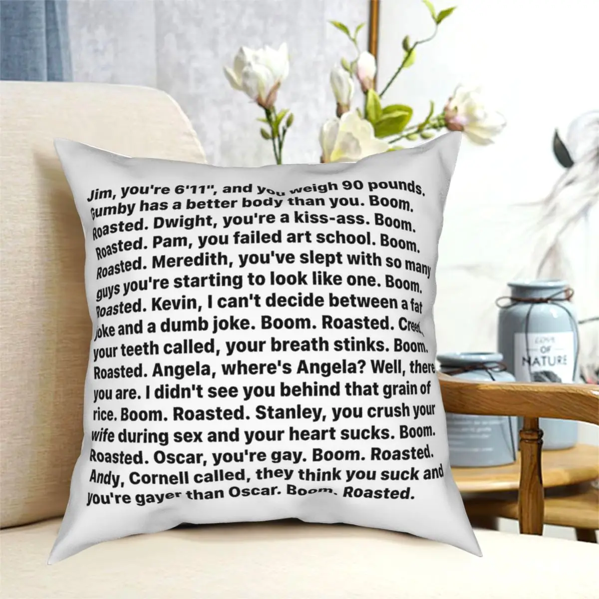Michael Scott Boom Roasted Speech Pillowcase Polyester Pattern Zipper Decor Pillow Case for Sofa Seater Cushion Cover Wholesale
Michael Scott Boom Roasted Speech Pillowcase Polyester Pattern Zipper Decor Pillow Case for Sofa Seater Cushion Cover Wholesale