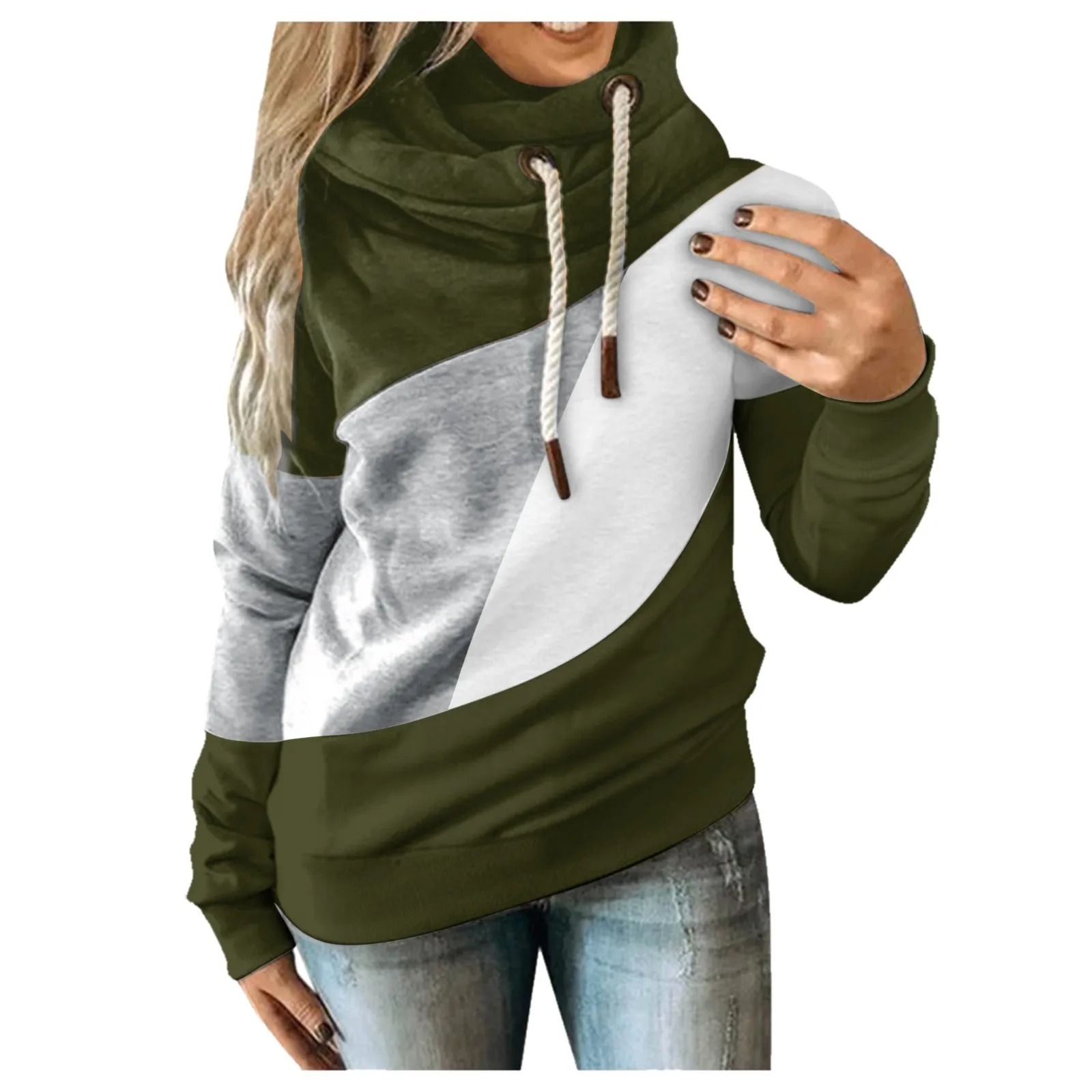 Women Casual O-Neck Contrast Color Long Sleeve Top Women Patchwork Hooded Sweatshirt Harajuku Drawstring Hoodie Autumn Winter
Women Casual O-Neck Contrast Color Long Sleeve Top Women Patchwork Hooded Sweatshirt Harajuku Drawstring Hoodie Autumn Winter