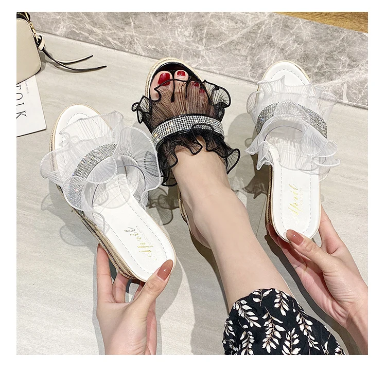 Туфли женские на танкетке, удобные сандалии, пикантные Лоферы без застежки, Прозрачный каблук, универсальный комплект, бежевые, для лета 
Туфли женские на танкетке, удобные сандалии, пикантные Лоферы без застежки, Прозрачный каблук, универсальный комплект, бежевые, для лета