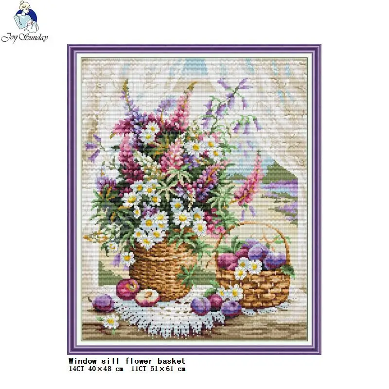Flower basket on the windowsill Counted cross stitch kit Aida 14ct 11ct embroidery set DIY sewing kit Home decoration painting
Flower basket on the windowsill Counted cross stitch kit Aida 14ct 11ct embroidery set DIY sewing kit Home decoration painting