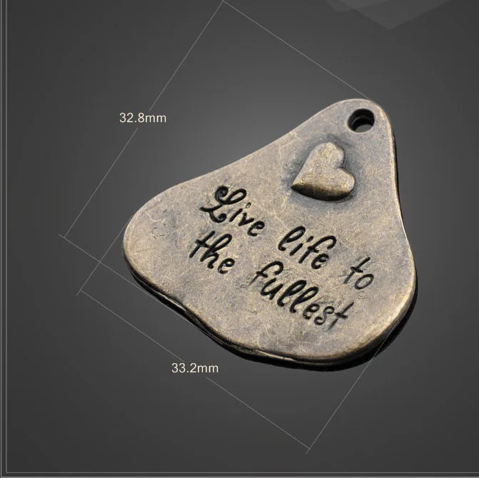 50 PCS/Lot 33.2mm*32.8mm jewelry handmade charm antique bronze live life to the fullest words charms pendants
50 PCS/Lot 33.2mm*32.8mm jewelry handmade charm antique bronze live life to the fullest words charms pendants