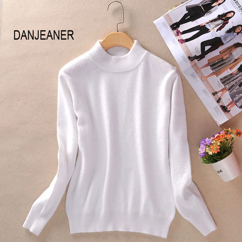DANJEANER Fashion Cashmere Blended Knitted Sweater Women Tops Autumn Winter Turtleneck Pullovers Female Long Sleeve Solid Color
DANJEANER Fashion Cashmere Blended Knitted Sweater Women Tops Autumn Winter Turtleneck Pullovers Female Long Sleeve Solid Color