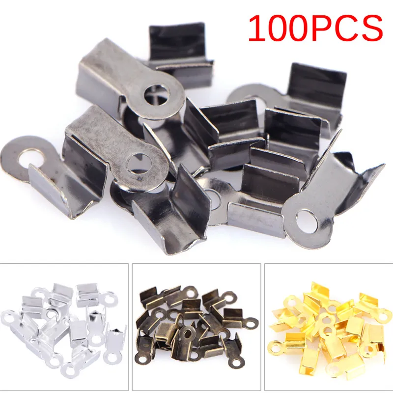 100cs/lot Leather Clip Tip Fold Over Clasp Cove Clasps Cord End Caps String Ribbon Crimp Bead Connectors For DIY Jewelry Making
100cs/lot Leather Clip Tip Fold Over Clasp Cove Clasps Cord End Caps String Ribbon Crimp Bead Connectors For DIY Jewelry Making