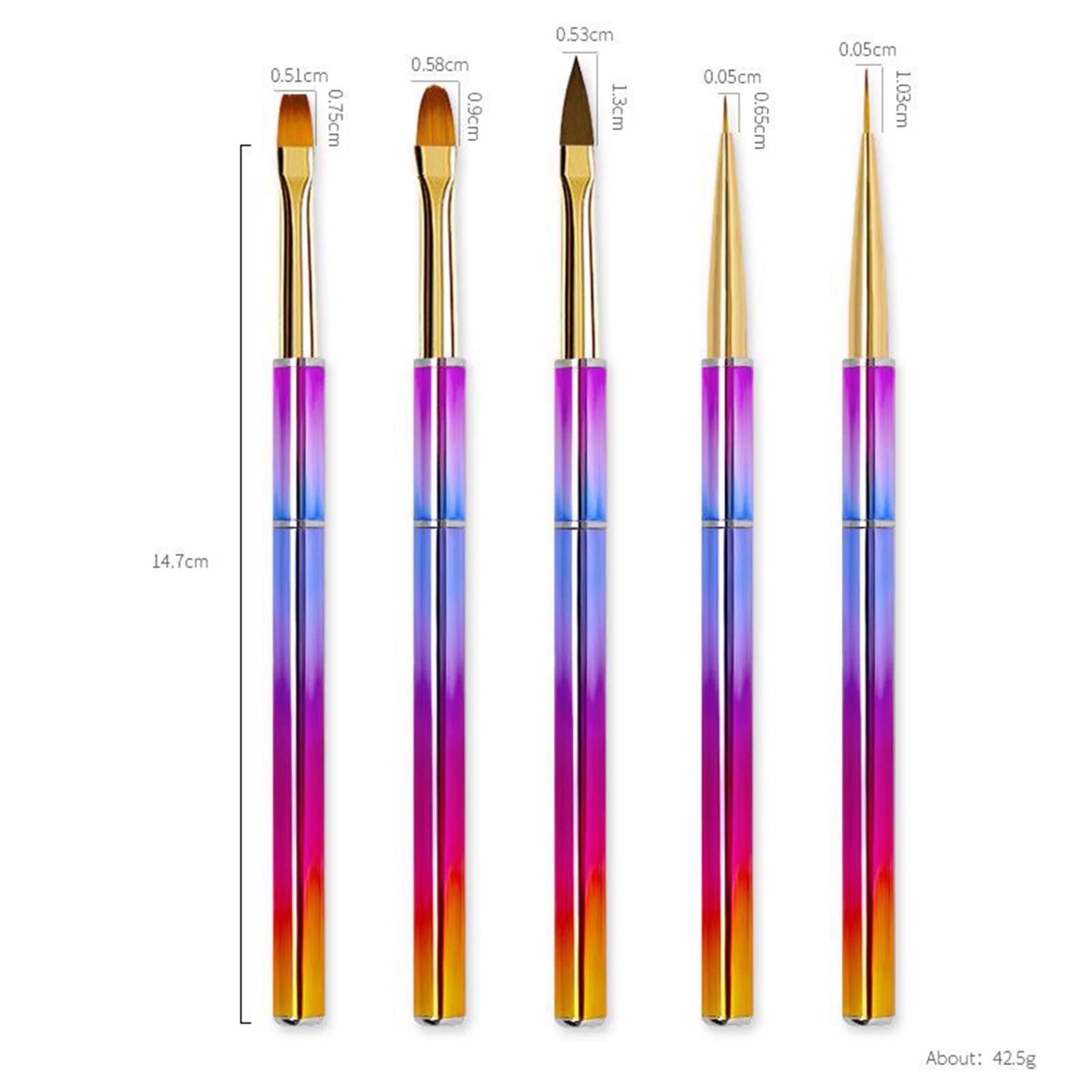 5x Nail Art Brushes Set Painting Tools Extension Gel Brush for Salon Home 
5x Nail Art Brushes Set Painting Tools Extension Gel Brush for Salon Home