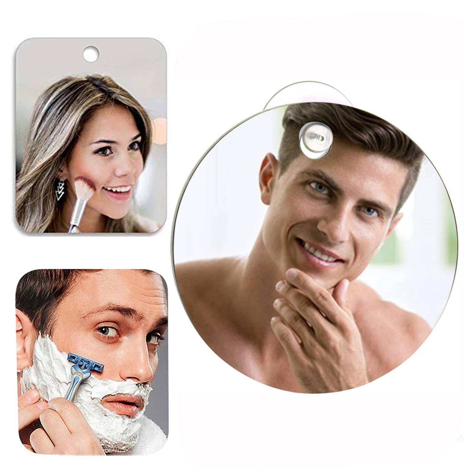 Shower Mirror Fogless Glass With 3 Pieces Adhesive Hooks Easy To Clean Durable 2pcs Removable Frameless Practical
Shower Mirror Fogless Glass With 3 Pieces Adhesive Hooks Easy To Clean Durable 2pcs Removable Frameless Practical
