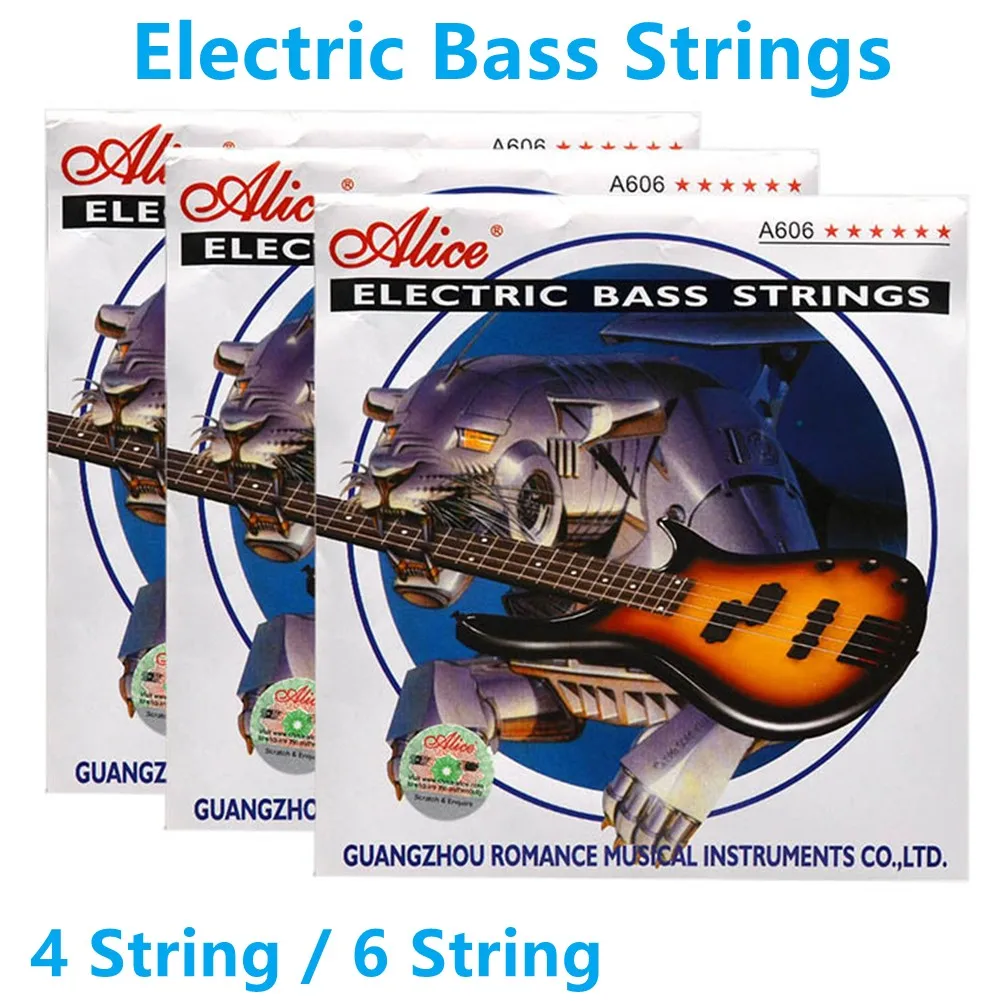 Alice A606 Electric Bass Strings 4/6 String Steel Core Nickel Plated Alloy Wound For 22 To 24 Fret Bass Medium Tension Accessory
Alice A606 Electric Bass Strings 4/6 String Steel Core Nickel Plated Alloy Wound For 22 To 24 Fret Bass Medium Tension Accessory