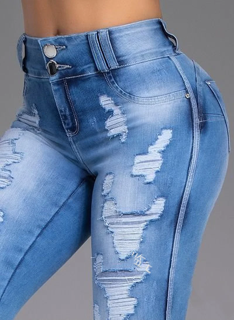 

Рваные джинсы, женские брюки с завышенной талией, эстетичная женская уличная одежда, винтажная одежда, синие джинсовые облегающие брюки с в...