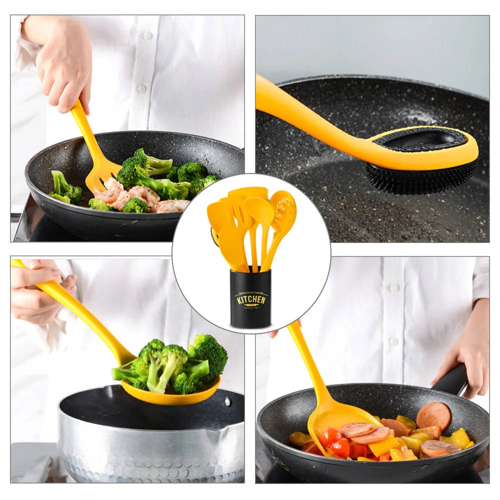 9PCS Silicone Cooking Utensils Baking Tools Set Spatula Shovel Colander Kitchenware Cookware Kitchen Gadgets with Storage Bucket 
9PCS Silicone Cooking Utensils Baking Tools Set Spatula Shovel Colander Kitchenware Cookware Kitchen Gadgets with Storage Bucket