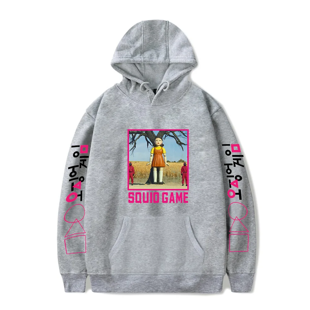 Autumn Squid Game Hoodies Men Women Unisex Streetwear Pullovers Harajuku pullover Sweatshirt Fashion Boys Girls Gray Coats Tops
Autumn Squid Game Hoodies Men Women Unisex Streetwear Pullovers Harajuku pullover Sweatshirt Fashion Boys Girls Gray Coats Tops
