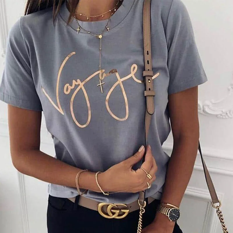 Summer Basic O Neck Short Sleeve Blouses Shirts Casual Loose Letter Print Tops Pullover Fashion Women Blusa Streetwear Plus Size
Summer Basic O Neck Short Sleeve Blouses Shirts Casual Loose Letter Print Tops Pullover Fashion Women Blusa Streetwear Plus Size