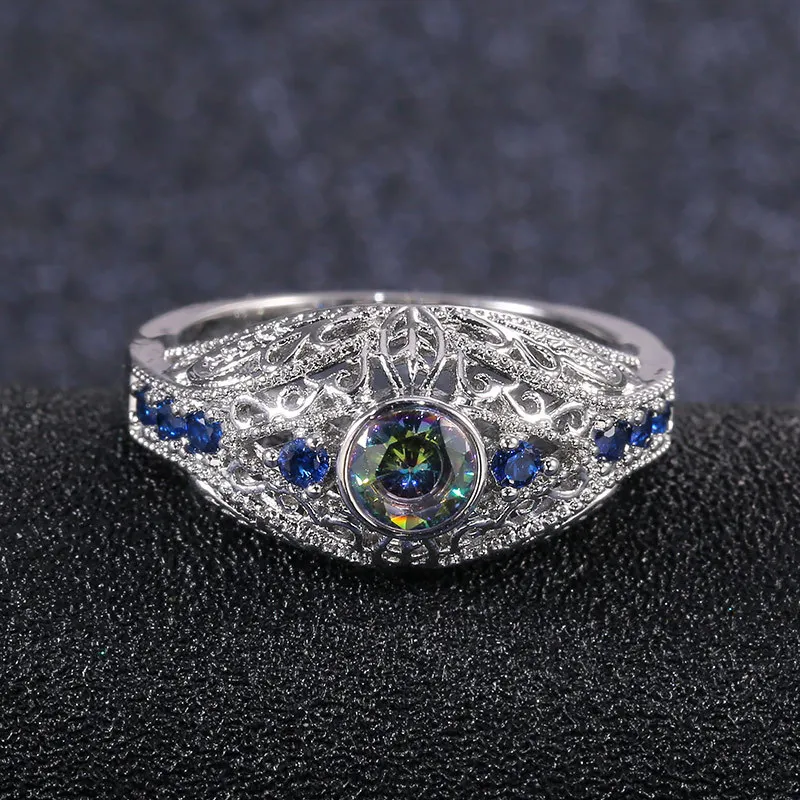Mifeiya Elegant Silver Color Hollow Blue Colorful AAA Crystal Rhinestone Zircon Female Copper Ring for Women Wedding Jewelry
Mifeiya Elegant Silver Color Hollow Blue Colorful AAA Crystal Rhinestone Zircon Female Copper Ring for Women Wedding Jewelry
