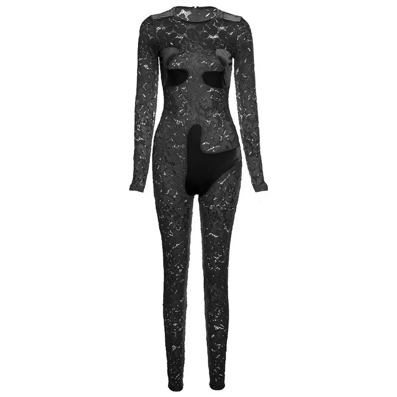Hollow Out Patchwork Jumpsuit Women Sexy O-neck Full Sleeve Floral Skinny Overall Female New Streetwear Romper 2021 Outfit
Hollow Out Patchwork Jumpsuit Women Sexy O-neck Full Sleeve Floral Skinny Overall Female New Streetwear Romper 2021 Outfit