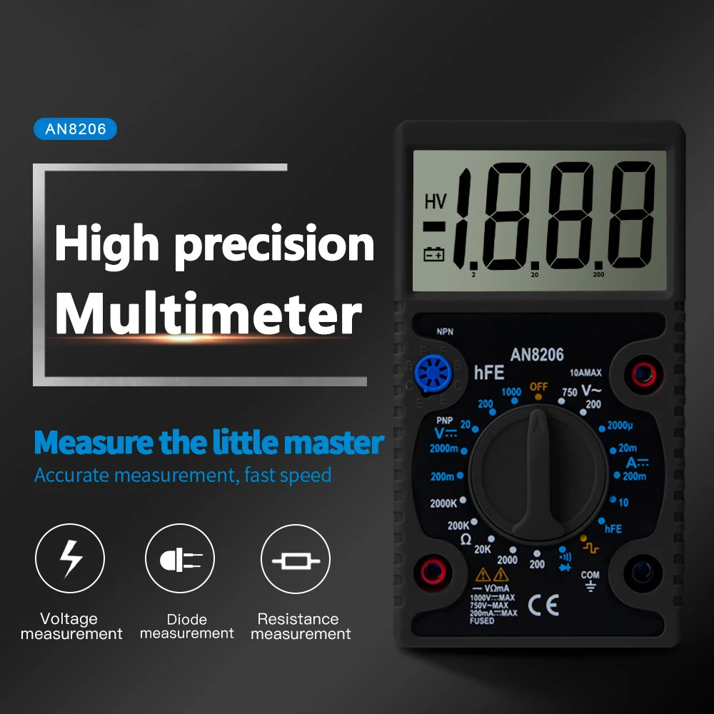Digital Multimeter Voltmeter Ammeter Ohmmeter Tester Professional Voltage Indicator Measuring Instruments Electrician Tool
Digital Multimeter Voltmeter Ammeter Ohmmeter Tester Professional Voltage Indicator Measuring Instruments Electrician Tool