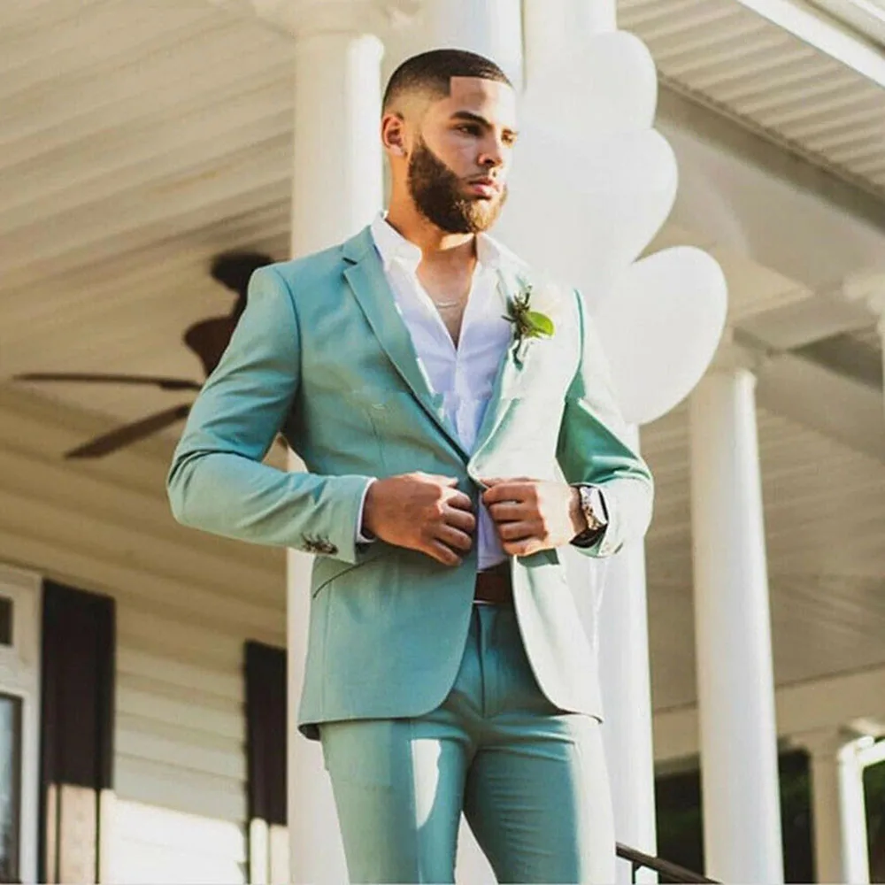 Spring Blue Wedding Slim Fit Men Suits 2 Pieces Set One Button Blazer With Pants Custom Made Groom Tuxedos Best Man Marriage 
Spring Blue Wedding Slim Fit Men Suits 2 Pieces Set One Button Blazer With Pants Custom Made Groom Tuxedos Best Man Marriage