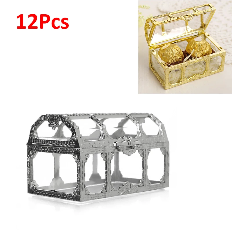 12pcs Gold Silver Treasure Chest Candy Box Gift Storage 5.2*7.4*5cm Wedding Birthday Party Chocolate Gift Packing Boxes
12pcs Gold Silver Treasure Chest Candy Box Gift Storage 5.2*7.4*5cm Wedding Birthday Party Chocolate Gift Packing Boxes