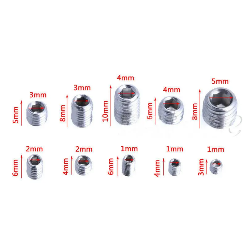 200pcs M3 headless fixing screw hexagon socket headless screw Black/stainless steel headless screw classification kit
200pcs M3 headless fixing screw hexagon socket headless screw Black/stainless steel headless screw classification kit