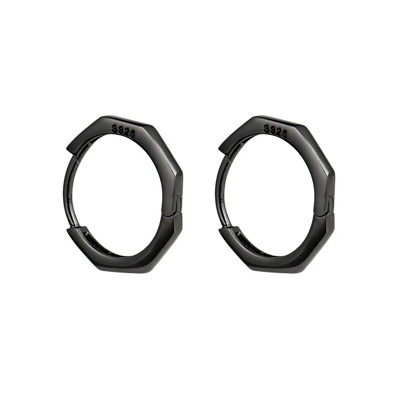 1 Pair 925 Silver Hoop Earrings for Women Fashion Circle Hoops Silver Black Ear Jewelry 15mm
1 Pair 925 Silver Hoop Earrings for Women Fashion Circle Hoops Silver Black Ear Jewelry 15mm