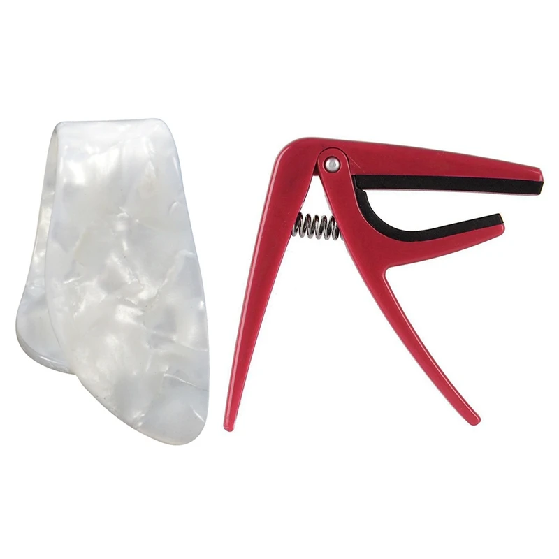 3 Pcs Plastic Fingers Inch Guitar Plectrum & 1 Pcs Quick Change Trigger Capo Key Clamp, No.03 Red
3 Pcs Plastic Fingers Inch Guitar Plectrum & 1 Pcs Quick Change Trigger Capo Key Clamp, No.03 Red