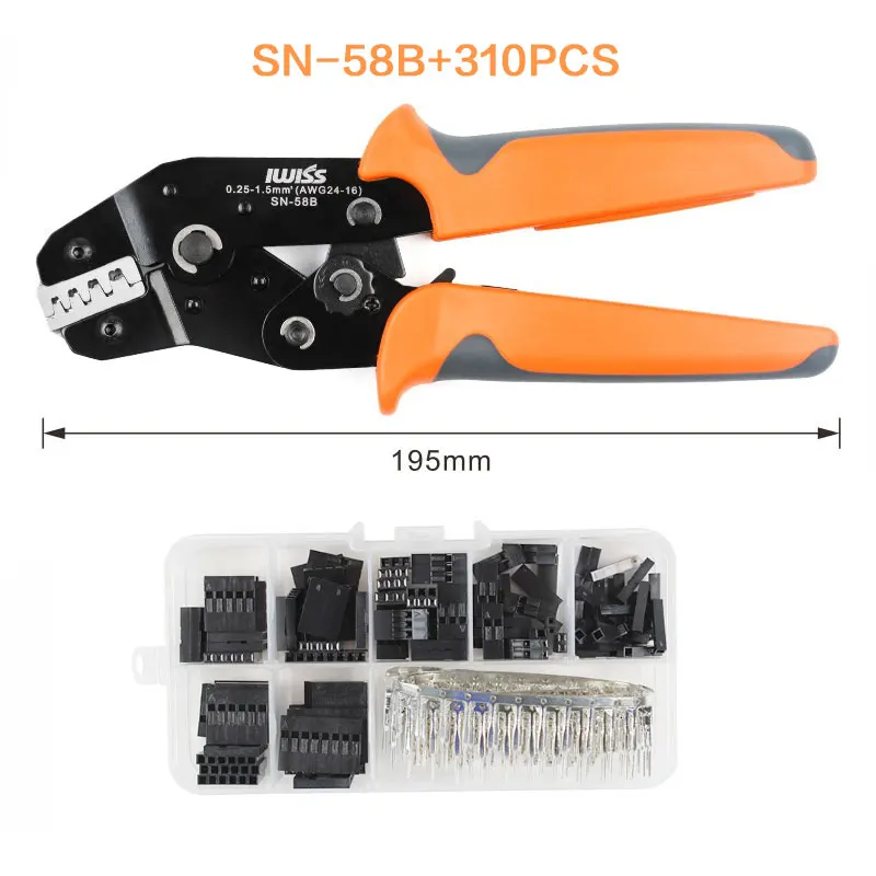 SN-58B = SN-28B + SN-48B набор многофункциональных обжимных плоскогубцев dupont iwiss, набор обжимных инструментов с пятью видами клемм
SN-58B = SN-28B + SN-48B набор многофункциональных обжимных плоскогубцев dupont iwiss, набор обжимных инструментов с пятью видами клемм