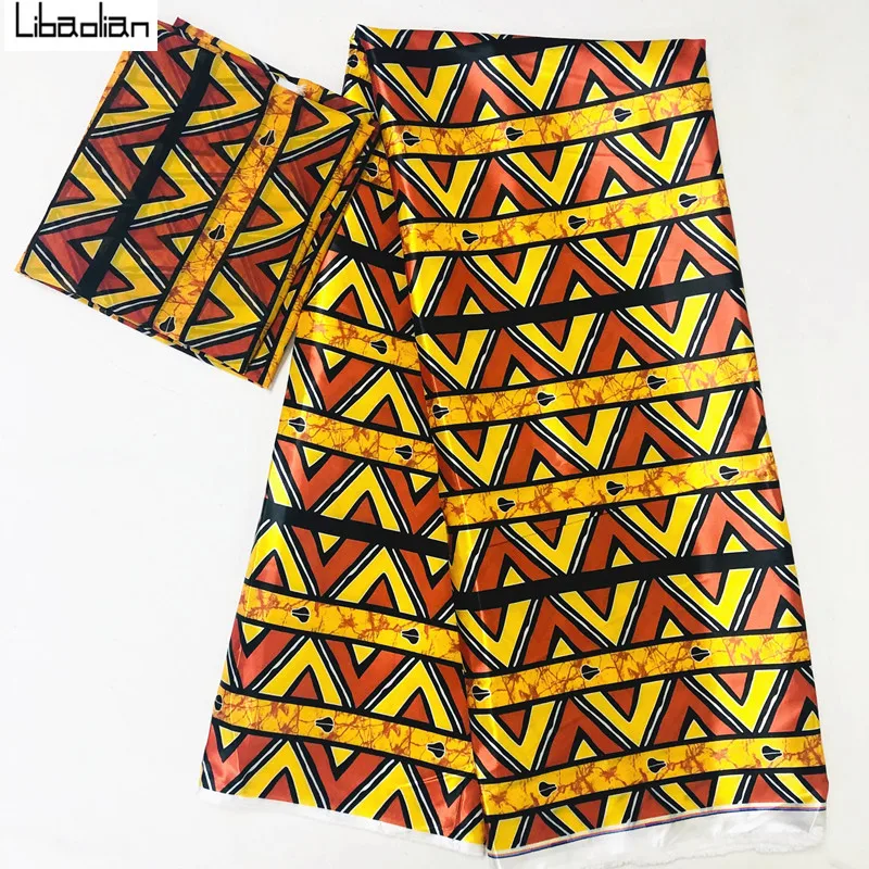 

Small Circle Satin Silk Wax Materials Soft Nigerian Silk Chiffon Fabric African Fabric Ankara Hot Sale 4+2yards/pcs 6B28-3