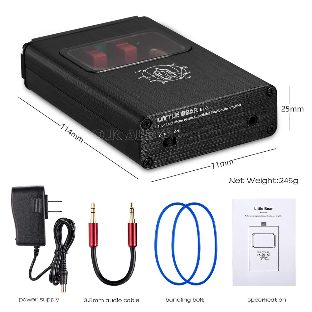 Little Bear B4-X Portable Vacuum Tube Headphone Amplifier Balanced with 1000mA lithium battery for 30-150ohm Headphone
Little Bear B4-X Portable Vacuum Tube Headphone Amplifier Balanced with 1000mA lithium battery for 30-150ohm Headphone