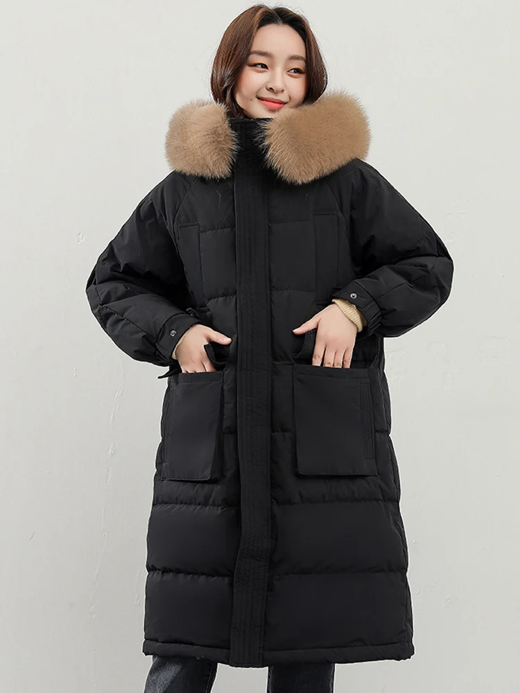 Ailegogo New Winter Women Thick Warm Loose Big Real Fur Hooded Long Down Coat 90% White Duck Down Parkas Streetwear Snow Outwear
Ailegogo New Winter Women Thick Warm Loose Big Real Fur Hooded Long Down Coat 90% White Duck Down Parkas Streetwear Snow Outwear