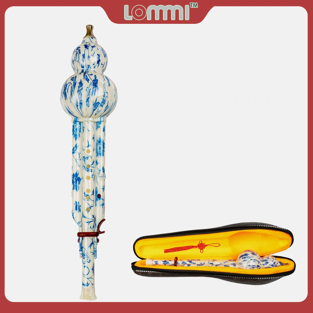 

LOMMI Bamboo Hulusi Gourd Cucurbit Flute Chinese Handmade Ethnic Musical Instrument Key Of C With Case For Beginner Music Lovers