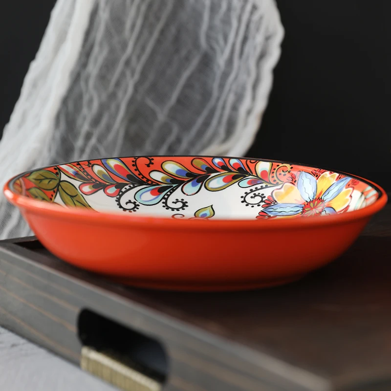 Hand painted ceramic disc tableware 8 inch deep plate household dish soup bowl creative hand painted underglaze color
Hand painted ceramic disc tableware 8 inch deep plate household dish soup bowl creative hand painted underglaze color