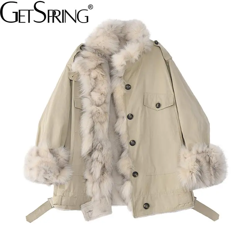 Getspring Womenfur Coat Patchwork Fur Warm Lining Winter Real Hair Overcoat Retro Fashion Winter Faux Fur Coat Women 2021 New
Getspring Womenfur Coat Patchwork Fur Warm Lining Winter Real Hair Overcoat Retro Fashion Winter Faux Fur Coat Women 2021 New