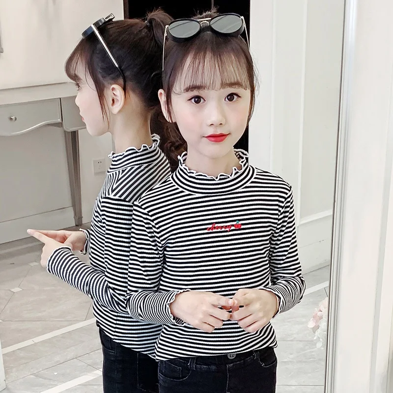 Children's Long Sleeve T-shirt Stripe Tops for Kids New Spring & Autumn Girls Bottoming Shirt Cotton Clothes for Teens 2021
Children's Long Sleeve T-shirt Stripe Tops for Kids New Spring & Autumn Girls Bottoming Shirt Cotton Clothes for Teens 2021