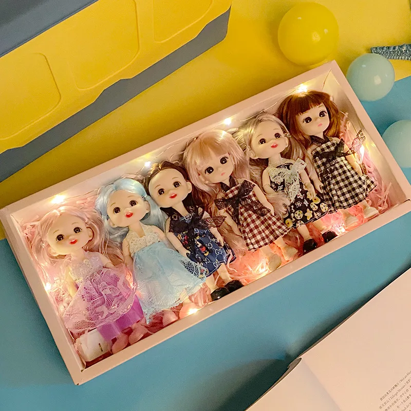 6pcs/box 16cm Doll Gift Box Princess BJD Doll Set 13 Movable Joints Fashion Simulation Cute DIY Dress Up Girl Toy Children Gift
6pcs/box 16cm Doll Gift Box Princess BJD Doll Set 13 Movable Joints Fashion Simulation Cute DIY Dress Up Girl Toy Children Gift