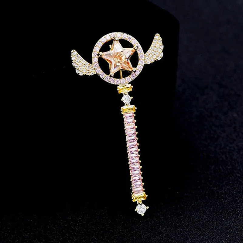 Sweet Magic Wand Brooches Pins For Girls Japan Fashion Cartoon Anime Brooch Cubic Zirconia Jewelry Women Suit Accessories
Sweet Magic Wand Brooches Pins For Girls Japan Fashion Cartoon Anime Brooch Cubic Zirconia Jewelry Women Suit Accessories
