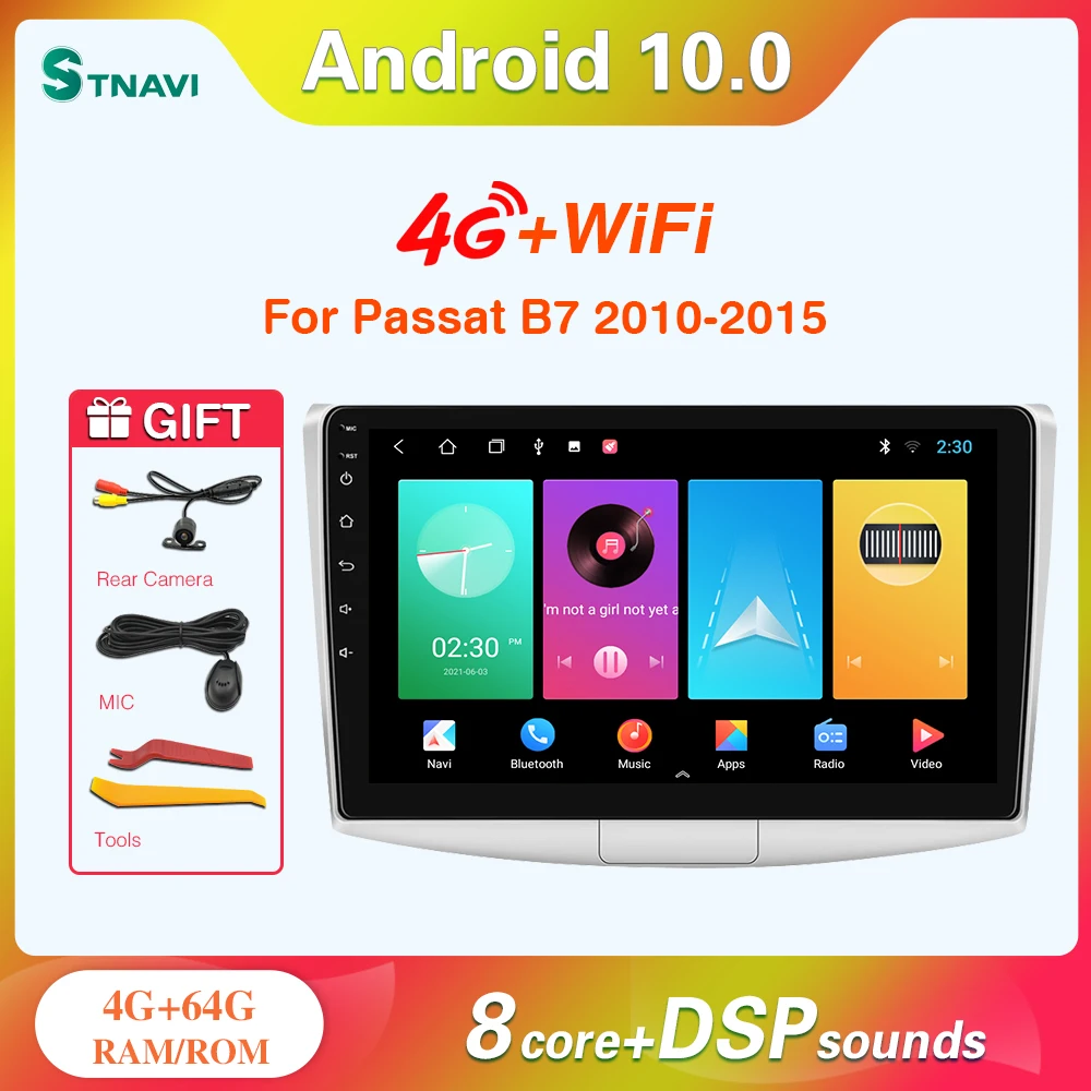 Автомобильный радиоприемник STNAVI Android 10, мультимедийный видеопроигрыватель для Passat B7 2010 2011-2015, головное устройство с GPS-навигацией
Автомобильный радиоприемник STNAVI Android 10, мультимедийный видеопроигрыватель для Passat B7 2010 2011-2015, головное устройство с GPS-навигацией