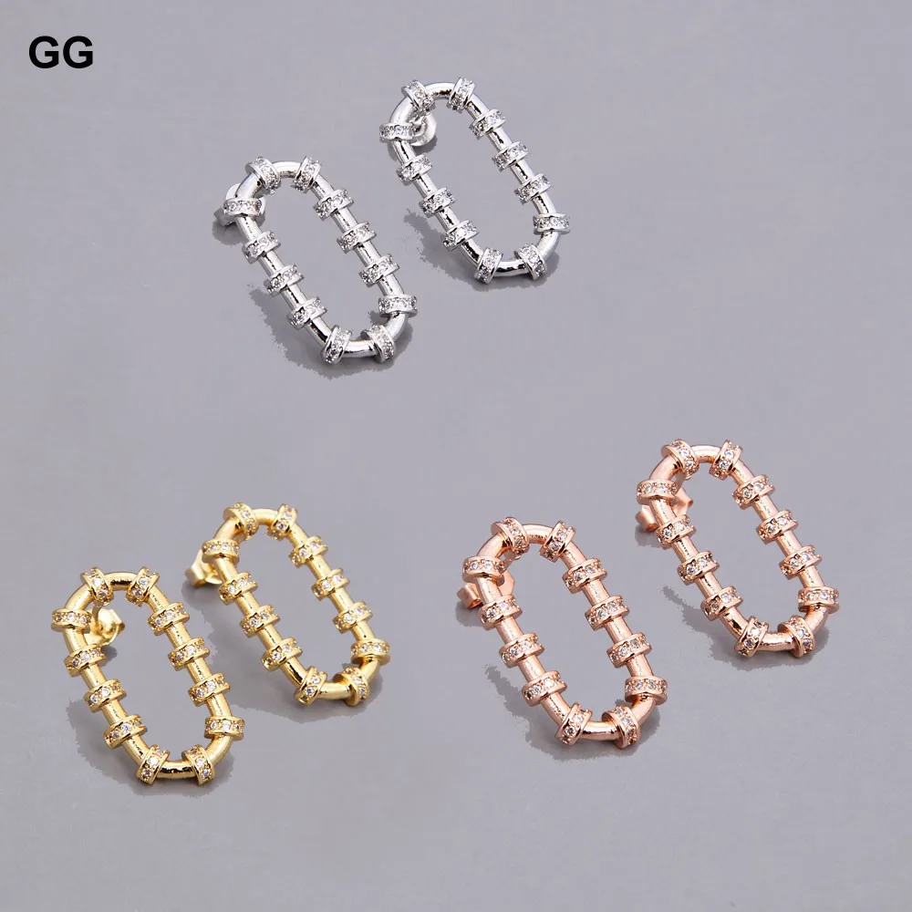 Ювелирные изделия GuaiGuai позолоченные 18K прямоугольные серьги-гвоздики с