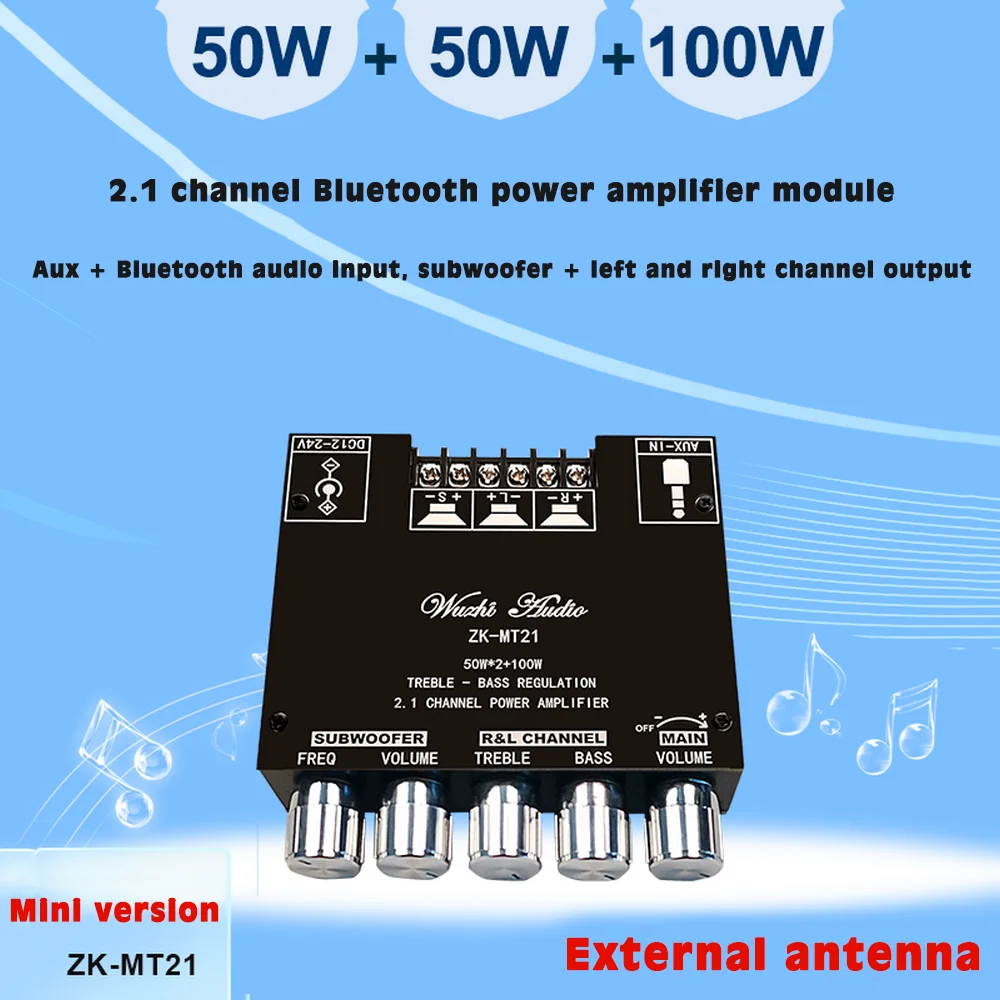MT21 Bluetooth Digital Amplifier Board 2 In 1 Channel Power Audio Stereo Amplifier Tone Overweight Subwoofer High Power Module
MT21 Bluetooth Digital Amplifier Board 2 In 1 Channel Power Audio Stereo Amplifier Tone Overweight Subwoofer High Power Module