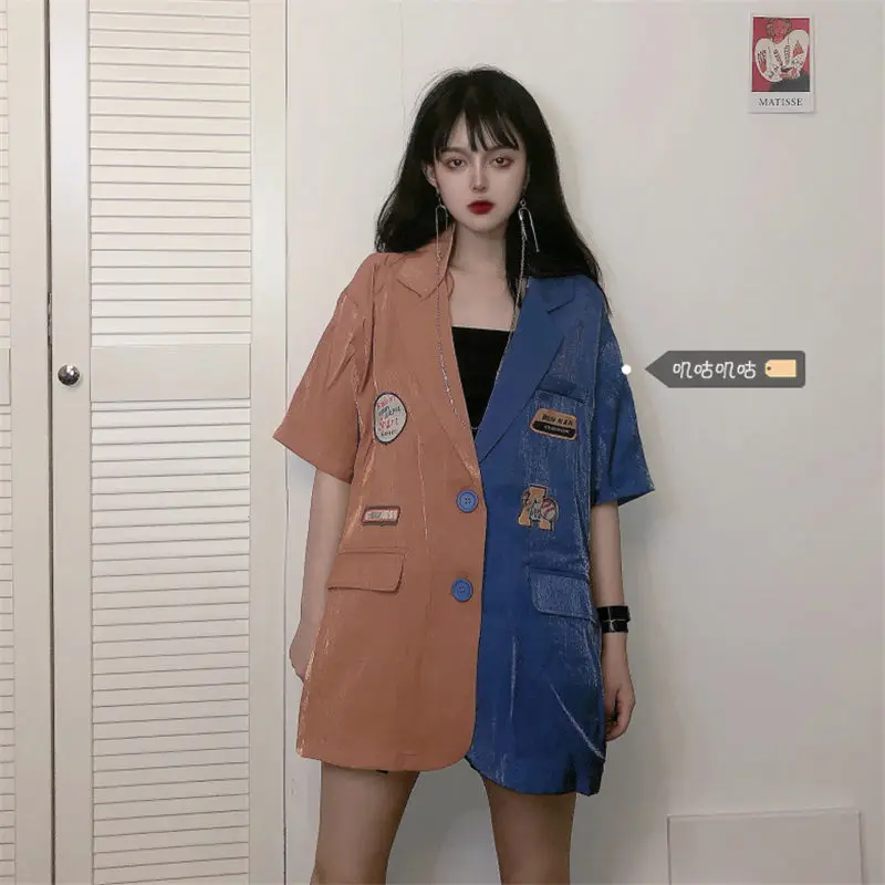 Large Size Net Red 2021 Summer Suit Jacket Female Thin Short-Sleeve Top Stitching Design Sense Small Blazers Autumn New e050
Large Size Net Red 2021 Summer Suit Jacket Female Thin Short-Sleeve Top Stitching Design Sense Small Blazers Autumn New e050