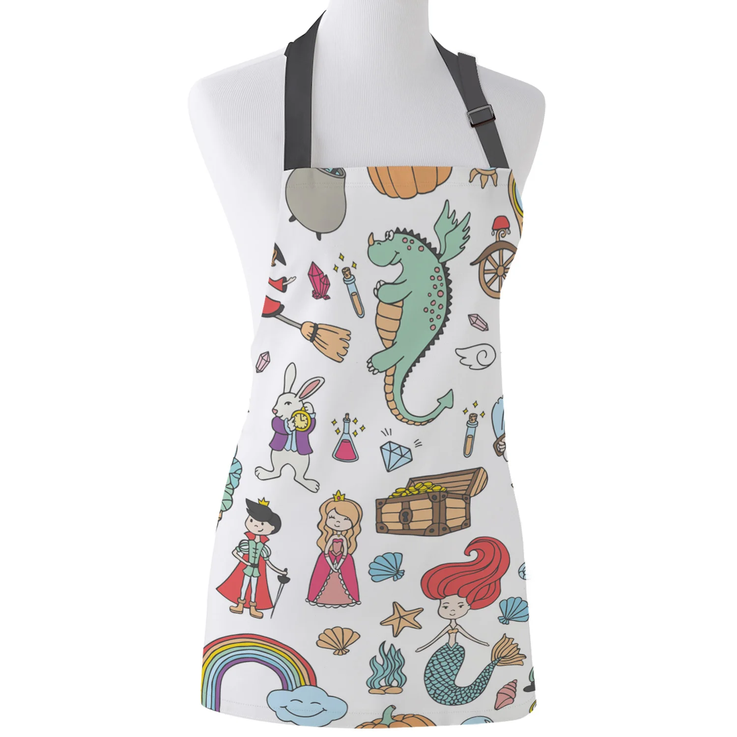Fairy Tale Castle Bunny Princess Mermaid Cartoon Print Apron Print Unisex Kitchen Bib with Adjustable Neck for Cooking Gardening
Fairy Tale Castle Bunny Princess Mermaid Cartoon Print Apron Print Unisex Kitchen Bib with Adjustable Neck for Cooking Gardening