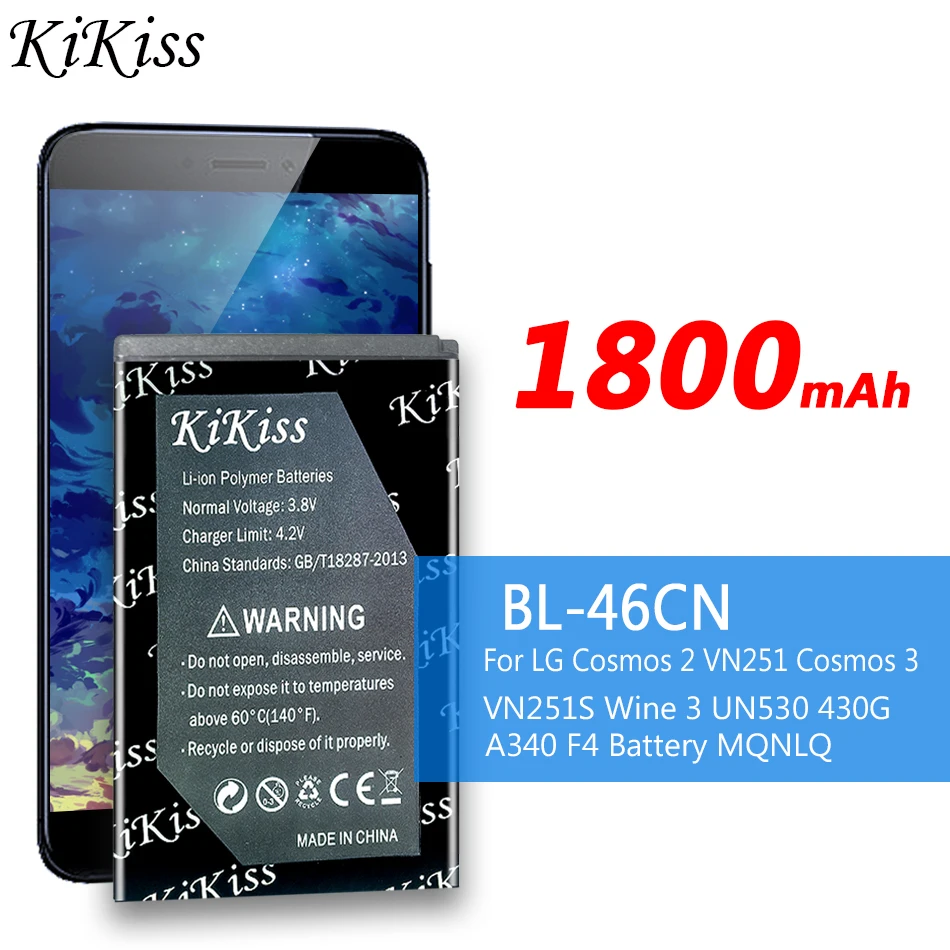 Аккумулятор KiKiss 1800 мАч для LG Cosmos 2 VN251 Cosmos 3 VN251S Wine 3 III UN530 430G A340 F4 аккумулятор MQNLQ + Подарочные инструменты
Аккумулятор KiKiss 1800 мАч для LG Cosmos 2 VN251 Cosmos 3 VN251S Wine 3 III UN530 430G A340 F4 аккумулятор MQNLQ + Подарочные инструменты