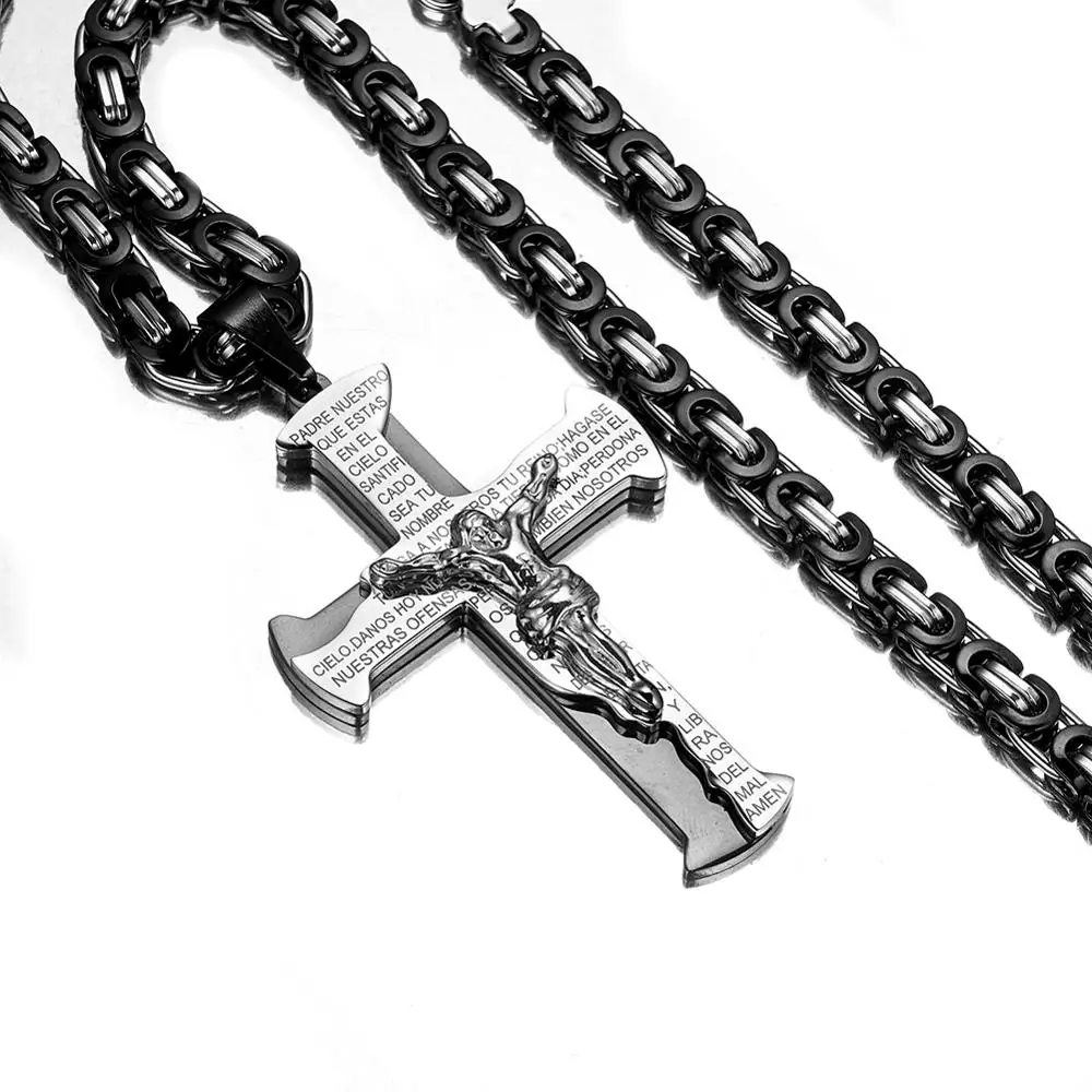 Charming Cross Pendant Necklace for Fashion Rock Men Boy 316L Stainless Steel Byzantine Box Chain Jewelry
Charming Cross Pendant Necklace for Fashion Rock Men Boy 316L Stainless Steel Byzantine Box Chain Jewelry
