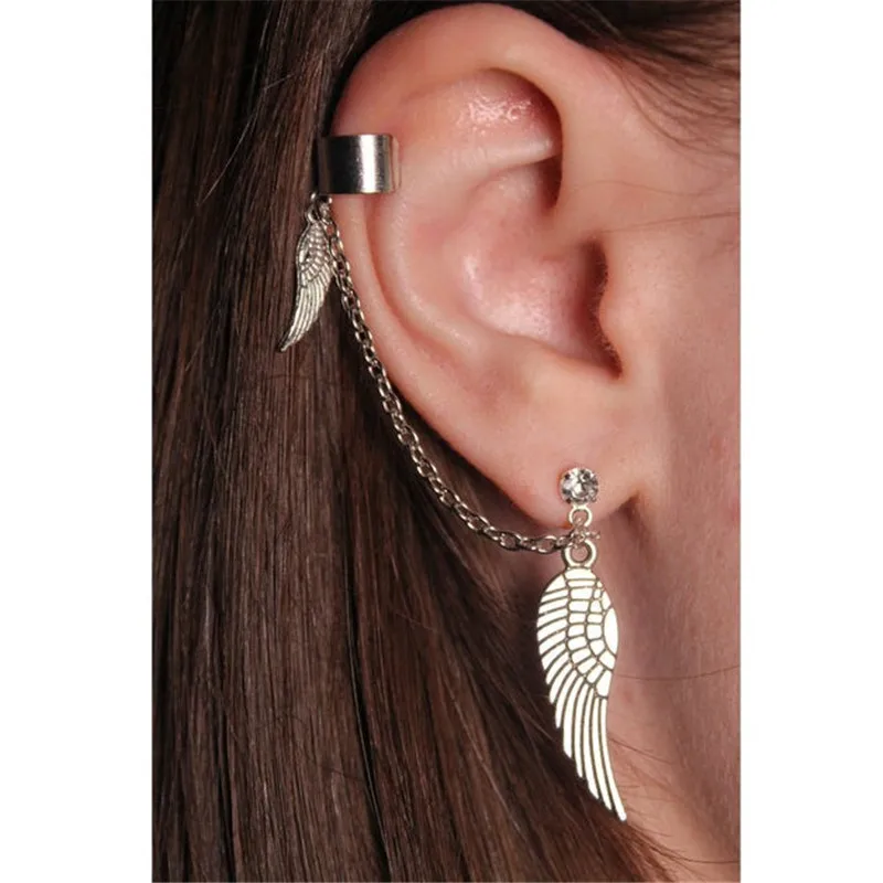 2021 New Silver Plated Angel Wing Stylist Crystal Earrings Drop Dangle Ear Stud For Women Long Cuff Earring Bohemia Jewelrys
2021 New Silver Plated Angel Wing Stylist Crystal Earrings Drop Dangle Ear Stud For Women Long Cuff Earring Bohemia Jewelrys