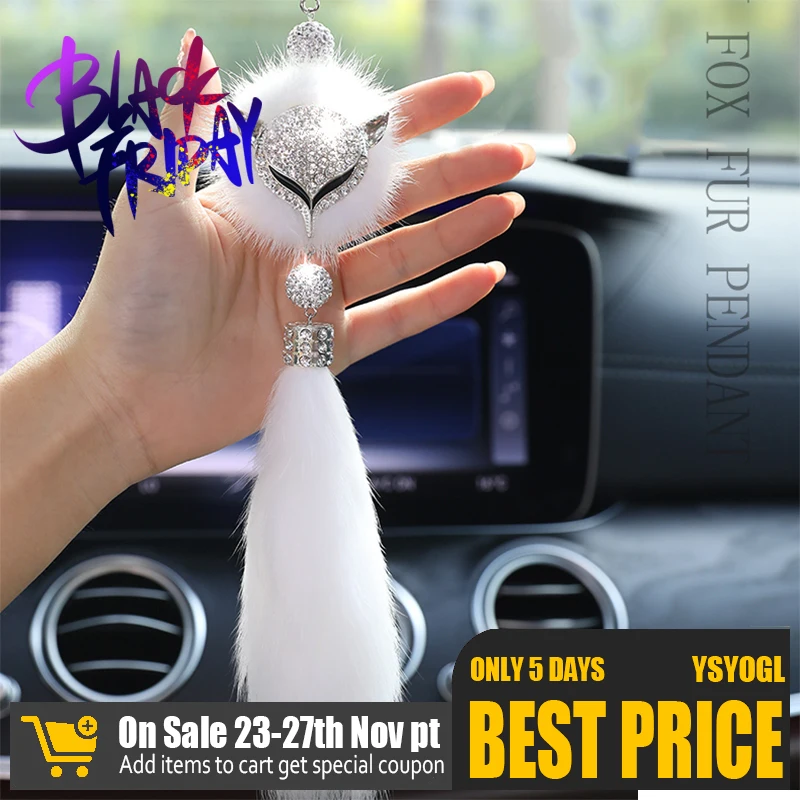 Fashion Diamond Fox Rear View Mirror Ornament Fur Bling Rhinestone Car Mirror Hanging Accessories for Girls Women 8 Colors Cute
Fashion Diamond Fox Rear View Mirror Ornament Fur Bling Rhinestone Car Mirror Hanging Accessories for Girls Women 8 Colors Cute